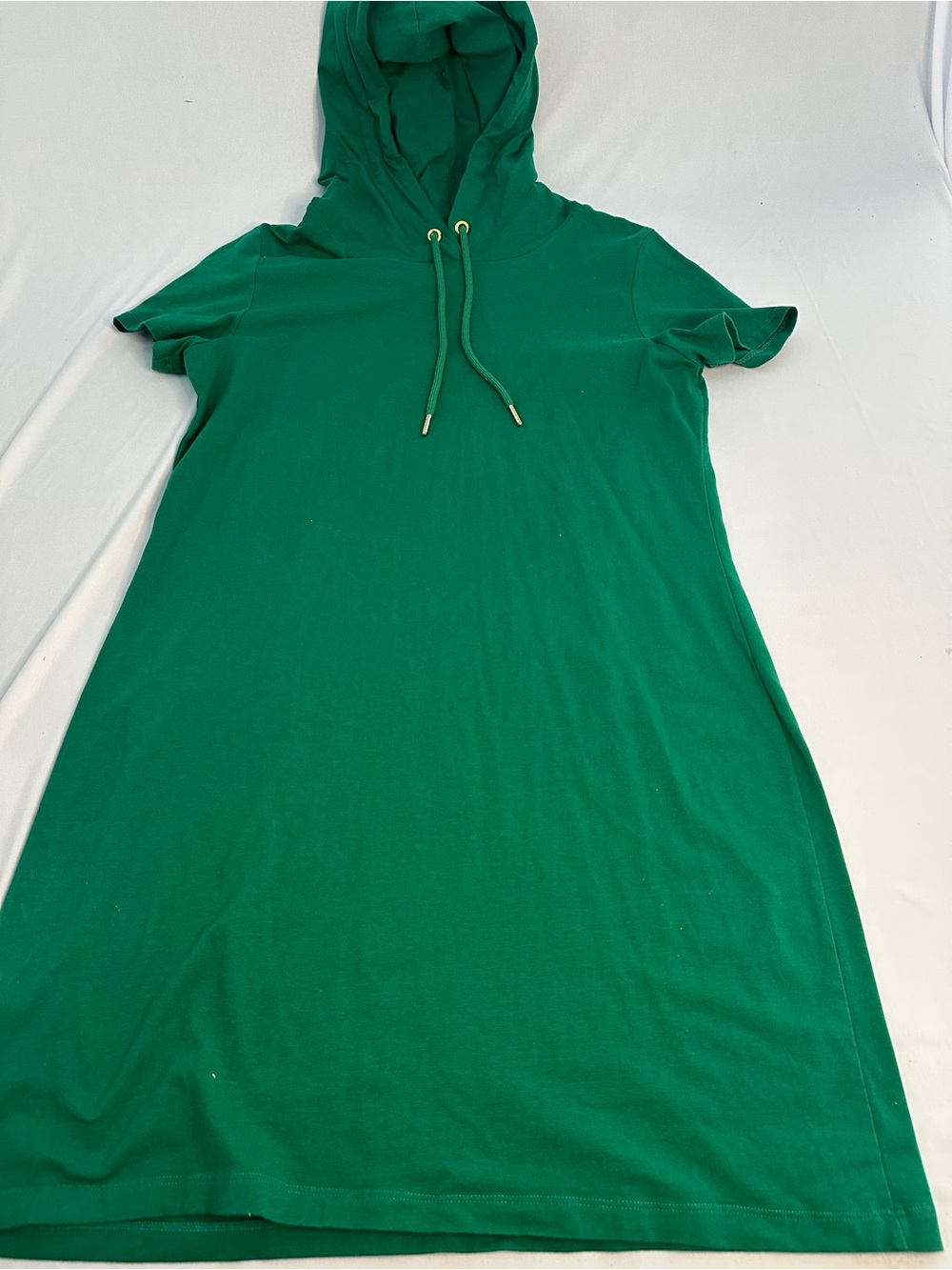 Calvin Klein Teal Green Short-Sleeve Hooded Mini Dress